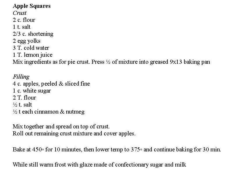 Apple Squares Recipe
